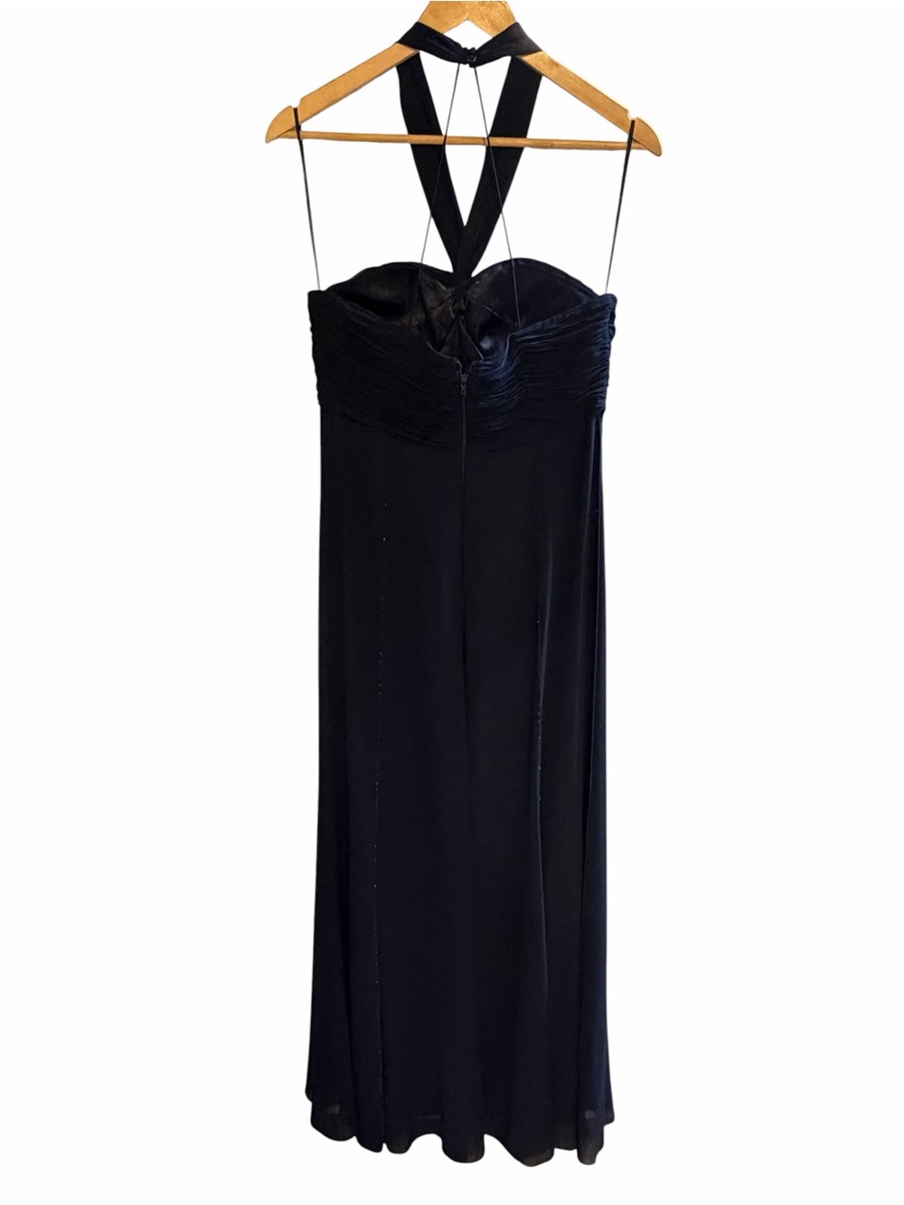Gina Bacconi Navy Halter Maxi Dress Prom Elegant Evening dress - Picture 6 of 7